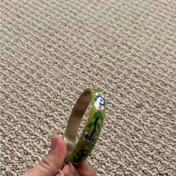 Floral Enamel Bangle Bracelet - Picture 2 of 2